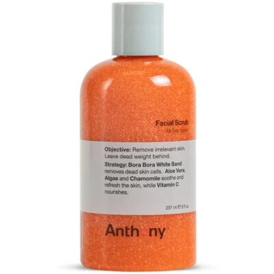 Anthony Facial Scrub, 8 Fl Oz, Contains Aloe Vera, Sand, Algae, Chamomile. - Image 1 of 4