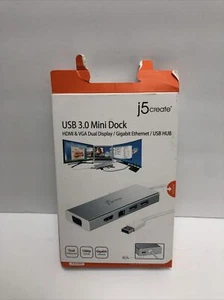 j5create - USB 3.0 Mini Docking Station - Silver - Picture 1 of 5