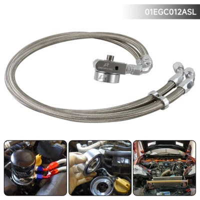 Oil Filter Sandwich Adapter w/Hose Kit For Subaru BRZ Scion FR-S GT86 FT86 FA20 - Image 1 of 4