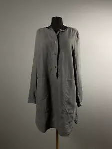 OSKA dunkelgraues Lagenlook leichtes Langarm Etuikleid Tunika Gr. 3 L - Bild 1 von 8