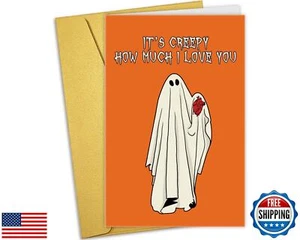 Nchigedy Spooky Ghost Anniversary Card for Men Women, Creepy Halloween Birthd - Picture 1 of 5