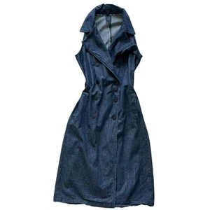 BNWT Burberry Trench Dress Coat In Dark Denim U.K. Size M - Picture 1 of 6
