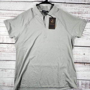 NWT Swannies Golf Quinn Polo 2XL Gray Performance Quarter Zip Athletic Shirt - Picture 1 of 9