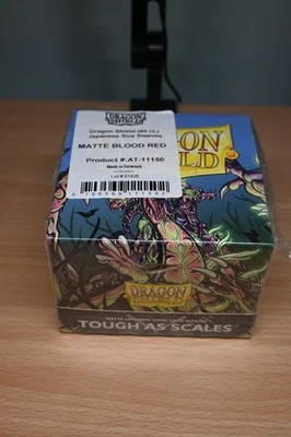 Dragon Shield Matte Japanese Size Card Sleeves 10 Boxes of 60 Sleeves Blood Red - Image 1 of 2
