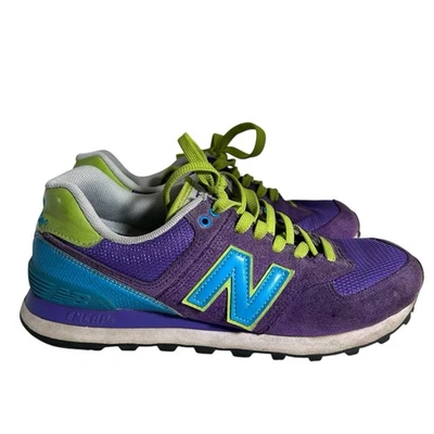 New Balance Trainers Size 6 Womens Purple Green Encap 574 Walking Running Shoes - Image 1 of 4