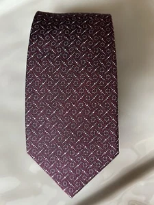DAVID DONOHUE 3.25 x 57 Merlot NEAT Hand Woven ITALY Geometric Necktie Tie NWT - Picture 1 of 11
