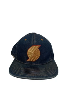 2015 Mitchell & Ness Portland Trail Blazers Denim Style Fitted Hat Size 7 - Picture 1 of 11