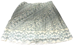 J Jill Damen Baumwolle genäht Gr. Large Petit weiß Baumwolle creme Rock-süß! - Bild 1 von 4