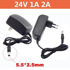 AC 100-240V DC Power Supply Adapter 24V 1A 2A Charger Lighting Transformer EU/US - Picture 1 of 10