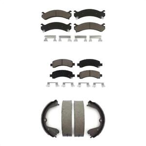 Ceramic Brake Pads & Parking Shoes Front Rear Kit For Chevrolet Express 3500 GMC