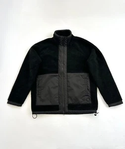 Giacca uomo Folk pile zip nera taglia grande poliestere polare logo tasca nuova - Foto 1 di 8