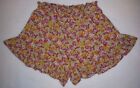 Wild Fable Orange Floral High Waist Ruffled Pull On Paperbag Shorts Womens Small