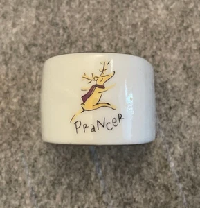 POTTERY BARN 2003 Reindeer Napkin Ring PRANCER - Picture 1 of 4