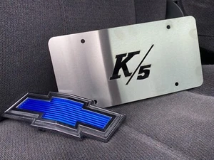 Engineered Vintage 1969-72 Chevy K5 Blazer logo Brushed Stainless License Plate - Picture 1 of 4