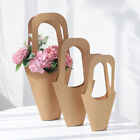 1Pc Handle Kraft Paper Flower Bags Flowers Wrapping Gift Flower Packaging Box F1