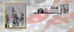 America Responds 9/11 Heroes Firefighter Stamp Last Day of Issue Postmark - Imagen 1 de 1