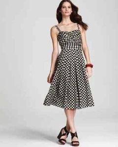 Lafayette 148 New York Mikaela Silk Blend Polka Dot Dress Womens Size 4 - Picture 1 of 7