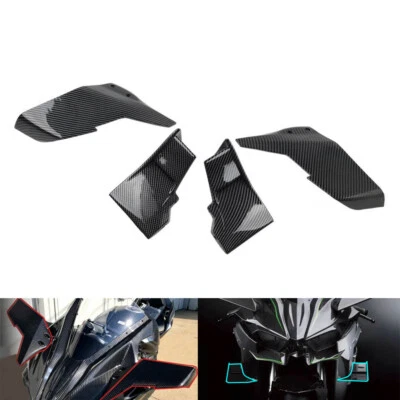 Front Winglets Aerodynamic Fixed Wing Fairing For KAWASAKI NINJA H2 R 15-23 Foto 1 de 4