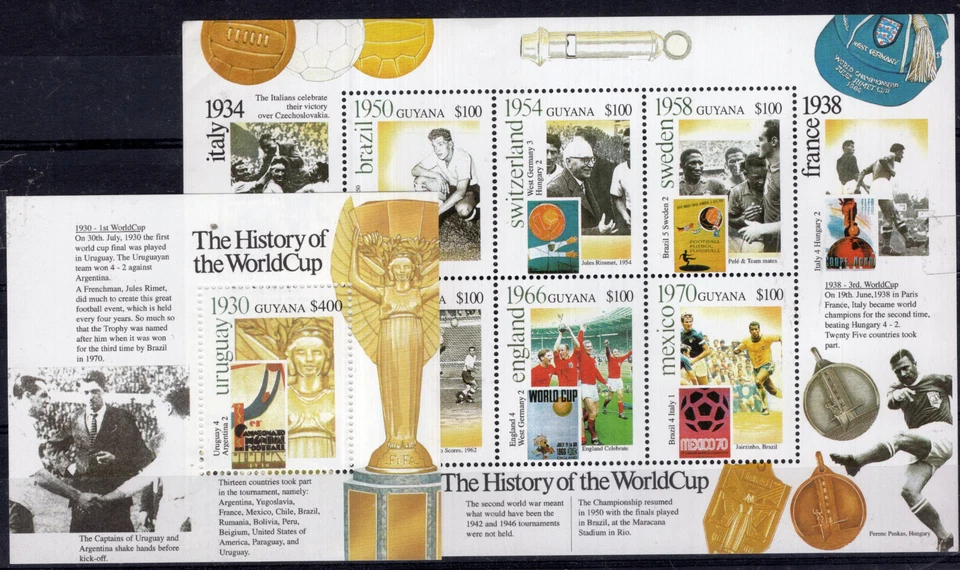 FÚTBOL - GUYANA, YV # 5436/41 + BL 429, JUEGO COMPLETO, MNH Foto 1 de 1