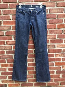 Pantalones de mezclilla 7 For All Mankind clásicos azul oscuro corte bootcut 26 RAROS - Imagen 1 de 9