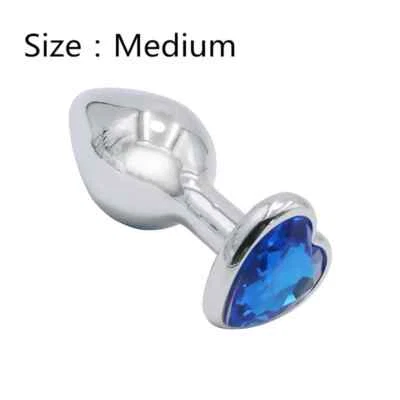 Heart Shaped Metal Anal Butt Plug Stainless Smooth Steel Crystal Jewelry Dildo - Image 1 of 4