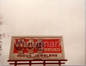 Vtg 1977 Seiko Watches Reed Jewelers Billboard Sign Georgetown Plaza SC Photo - Picture 1 of 1