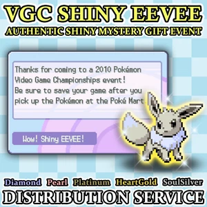 Pokemon Authentic VGC 2010 Shiny Eevee Distribution Service for DPP & HGSS - Picture 1 of 22