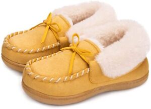 Kids Boys Girls Memory Foam Moccasin Slippers Toddler UK Size 12-13 EU 31-32