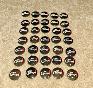 1970's Chicago Mayor RICHARD J. DALEY  FOR CHICAGO! 35 Buttons (BLACK Version) - Picture 1 of 5