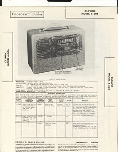 Sams Photofact, Olympic 6-606, copia impresa original - Imagen 1 de 1