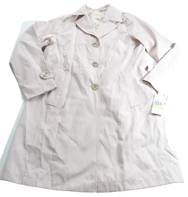 Michael Kors Womens Trench Coat Jacket New PM Pink Mid Length Golden Button - Image 1 of 4