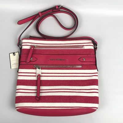 DANA BUCHMAN Everly Crossbody Shoulder Bag - Hot Pink/White Stripe - Image 1 of 4