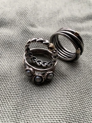 3 anéis raros de Pandora. My One True Love tamanho 56. Three Wishes 58. Crossover 56 - Imagem 1 de 4