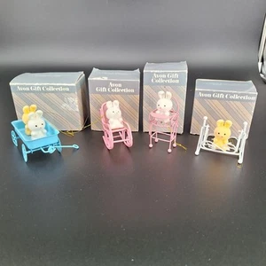 Vintage Avon Gift Collection Baby Hase Ornamente 4er Set Frühling Hasen Pastell - Bild 1 von 17
