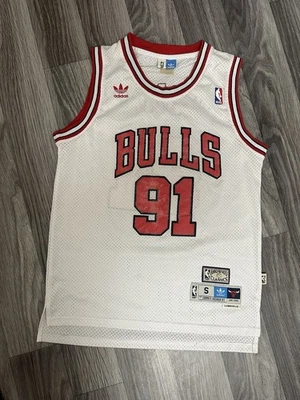 Vintage ADIDAS Chicago Bulls 1995-1996 Dennis Rodman 91 Hype Jersey Size Mens S - Image 1 of 4