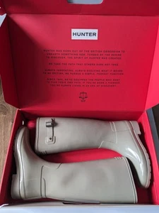 Hunter Damen Gummistiefel raffiniert glänzend hoch Grey Dagger UK5 UVP 125£ - Bild 1 von 13