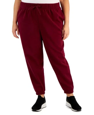 Pantalones deportivos para mujer Ideology Malbec de vellón liso, talla 2X Foto 1 de 4
