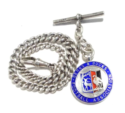 CADENA Y LLAVERO RELOJ ALBERT PLATA ESTERLINA (1910) 27 cm 36,2 GRAMOS Foto 1 de 4