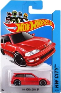 2014 Hw City - 1990 Honda Civic EF - Red - Foto 1 di 1