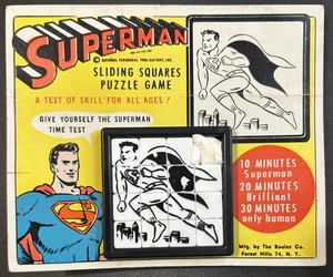 1960's Roalex / DC SUPERMAN SLIDE PUZZLE Mint On Original Display Card - Picture 1 of 2
