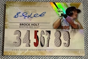 Brock HOLT🔥2015 Topps Triple Threads GOLD Patch Relic AUTO #TTAR-BHT1 6/9💥 - Picture 1 of 2