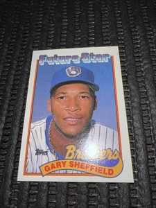 1989 Topps Gary Sheffield RC Rookie #343 Milwaukee Brewers - Foto 1 di 5