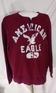  American Eagle Sweatshirt XXL Burgundy Long Sleeve Retro - Picture 1 of 3