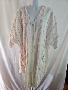 Accappatoio vintage casacca bianco spugna panno ragazza dorata nonna stile Suzy taglia media - Foto 1 di 7