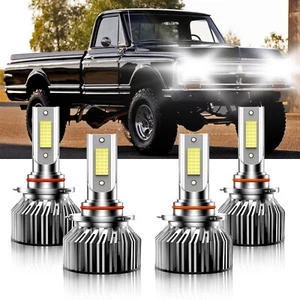 For GMC K2500 1988-2000 9005 9006 LED Headlight High Low Beam Bright Bulbs Kit - Imagen 1 de 12