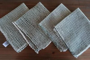 4 servilletas de cena a rayas tejidas en casa Nicole Miller - Imagen 1 de 5