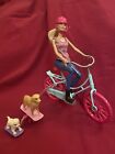 Barbie Spin 'N Ride Pups - Barbie Doll Bike Dog & Pup With Skateboards - Used