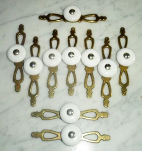 10 tiradores de cajón de puerta de gabinete de placa trasera manija de perilla de latón de porcelana de Taiwán - Imagen 1 de 5