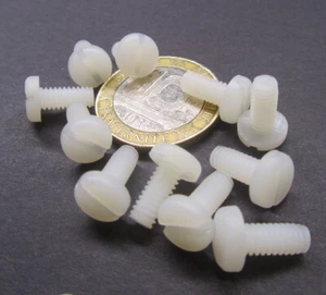Nylon Pfannenkopf Schlitzmaschine Schraube 8-32 x 3/8 Zoll Länge, 100 Stück - Bild 1 von 12
