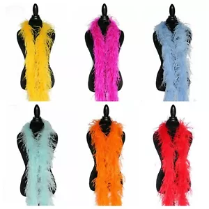 2 FOGLI Piuma di Struzzo 2 Yard BOA Alta Qualità 20+ MOLTI COLORI Costumi/Halloween - Foto 1 di 28